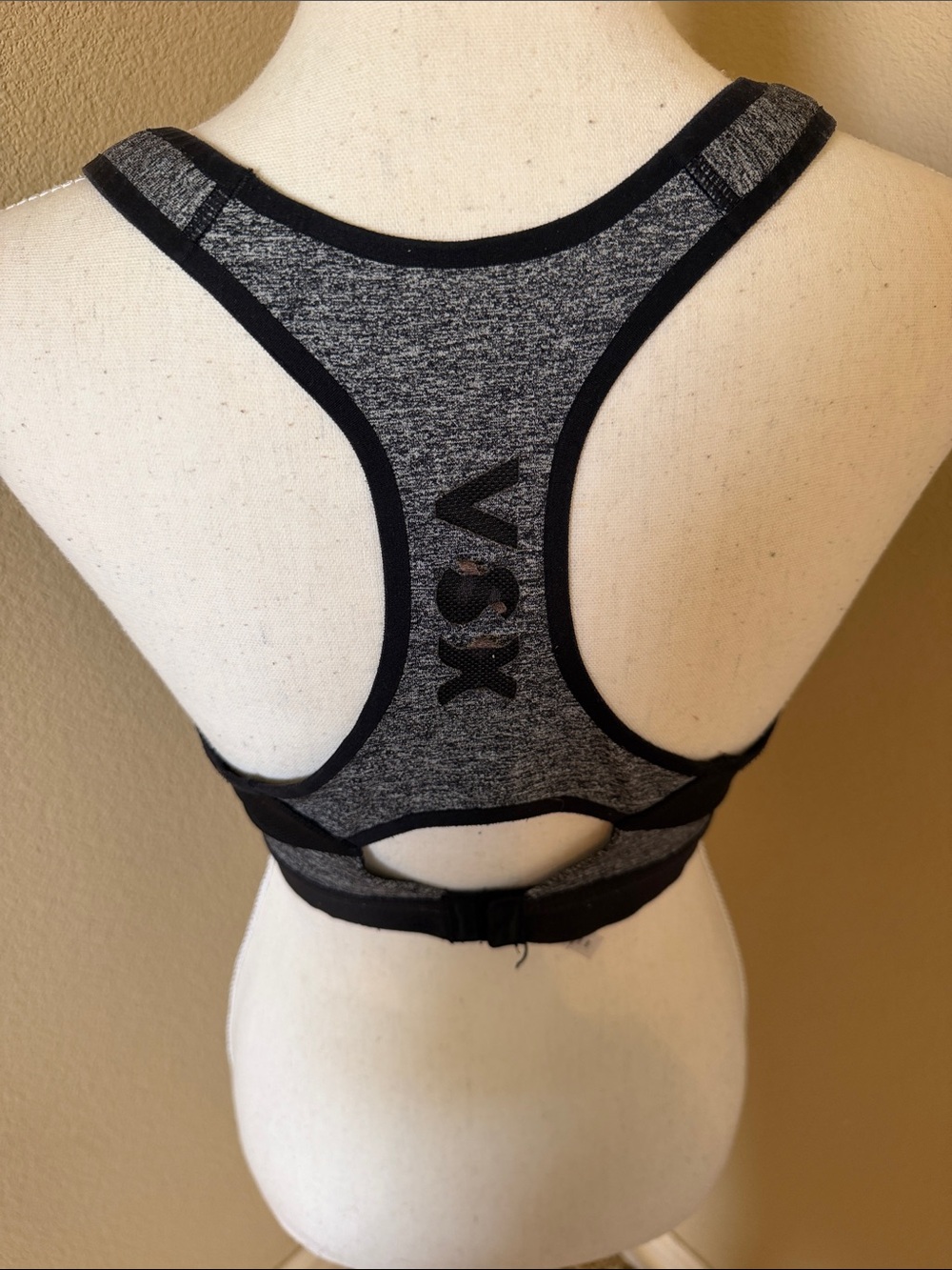 VSX Heather Gray Seamless Sports Bra with Black Trim